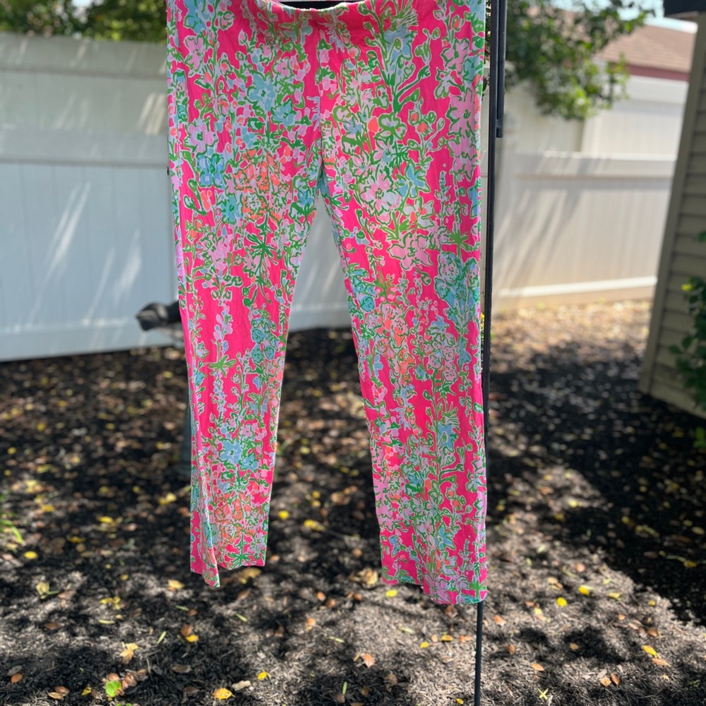 Lilly Pulitzer Pink and Green Floral Pants